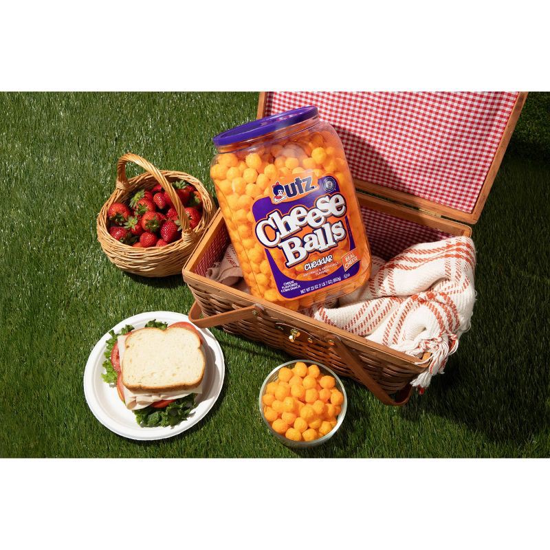 slide 6 of 17, Utz Cheese Balls Barrel - 23oz, 23 oz