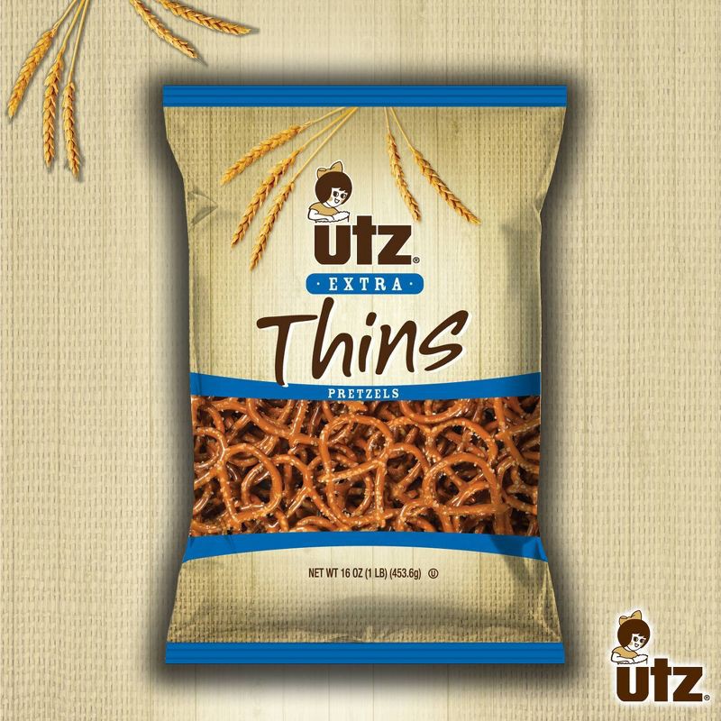 slide 3 of 5, Utz Extra Thin Pretzels - 16oz, 16 oz