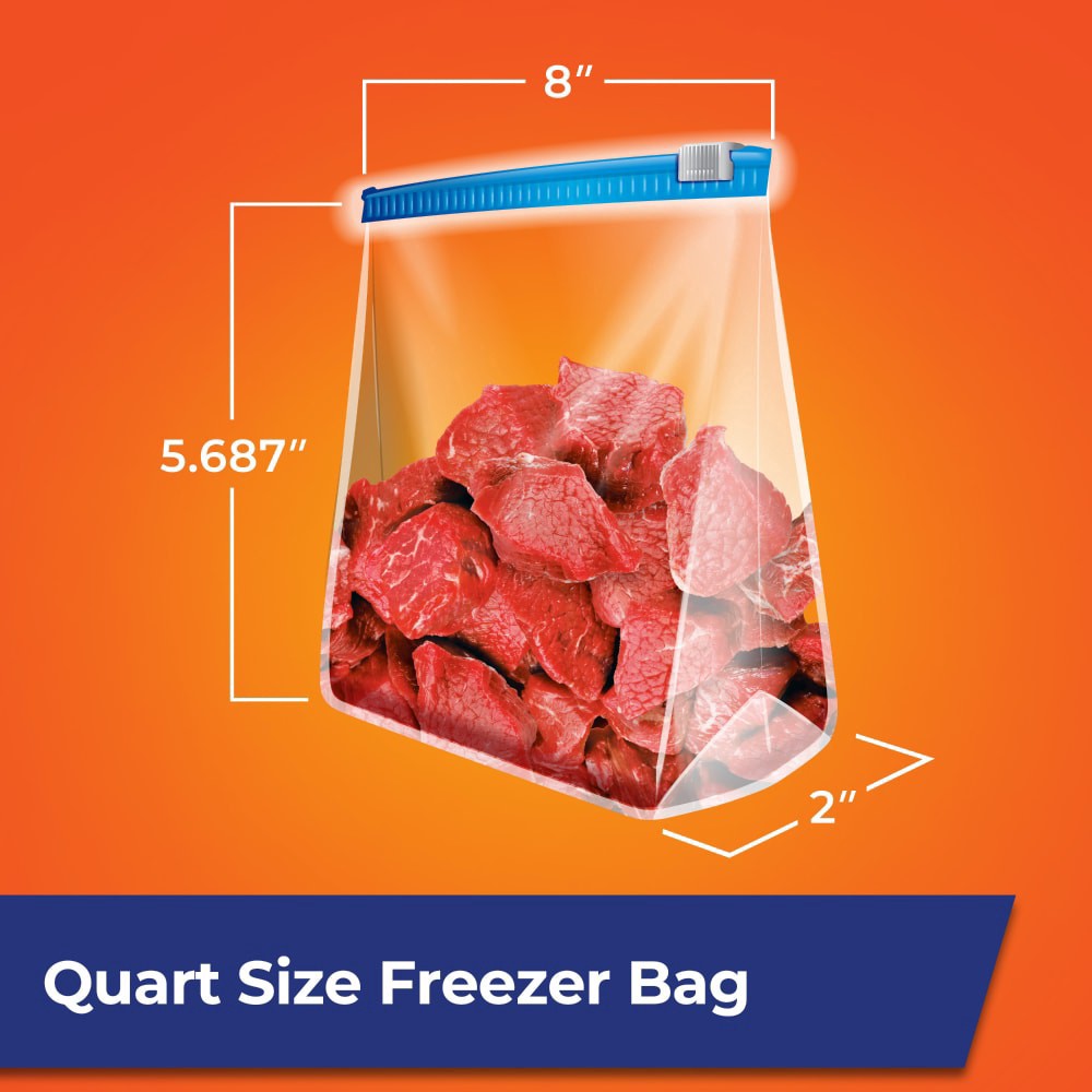 slide 4 of 4, Hefty Freezer Quart Slider Bags Mega Pack 74 Bags, 74 ct