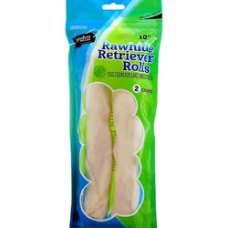 Signature Pet Care Dog Treat Natural Rawhide Retriever Rolls 10 Inch - 2 Count