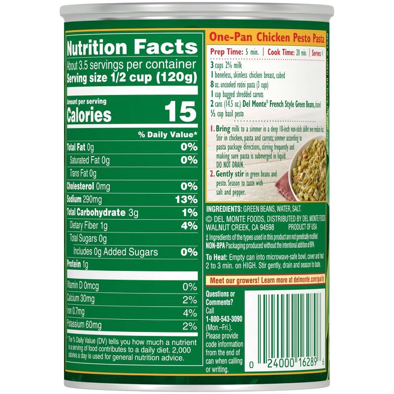 slide 3 of 4, Del Monte French Green Beans - 14.5oz, 14.5 oz