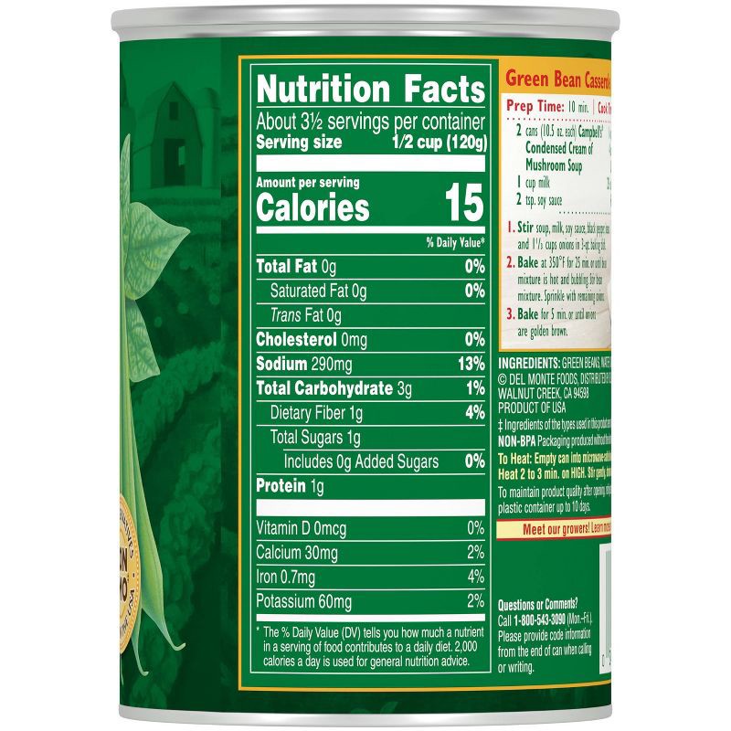 slide 2 of 3, Del Monte Cut Green Beans - 14.5oz, 14.5 oz