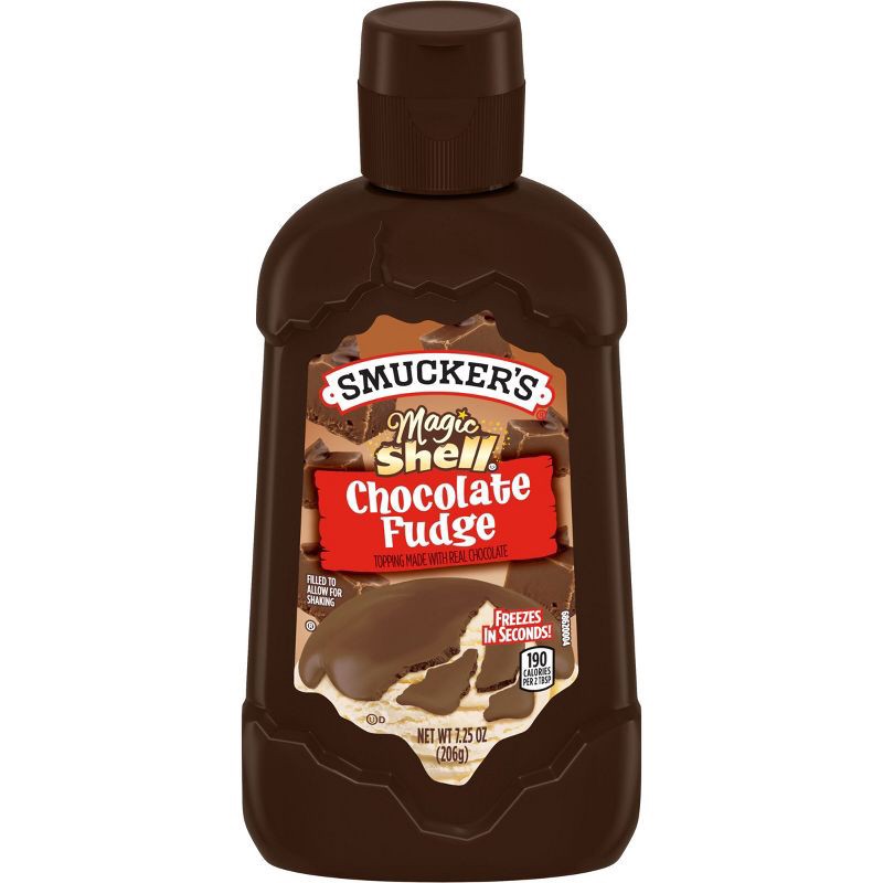 slide 1 of 4, Smucker's Magic Shell Chocolate Fudge Topping - 7.25oz: Sweetened with Corn, 7.25 oz