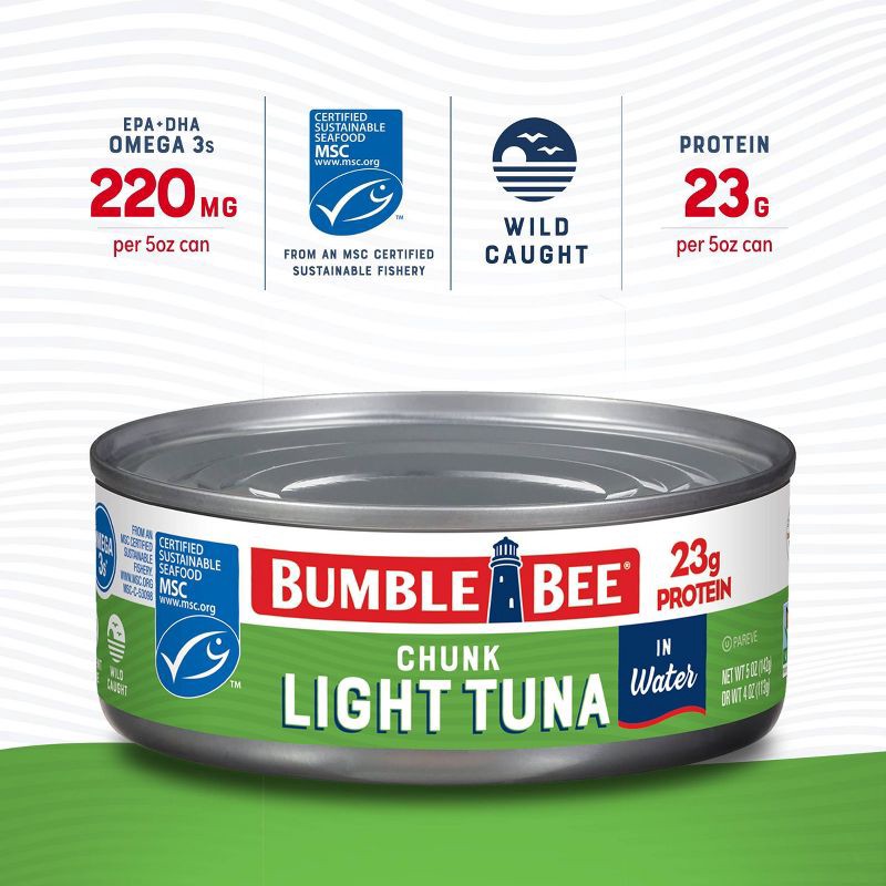 slide 6 of 8, Bumble Bee Chunk Light Tuna in Water - 5oz, 5 oz