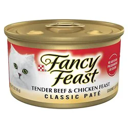 Purina Fancy Feast Tender Beef And Chicken Feast Classic Grain Free Wet Cat Pate - 3 Oz
