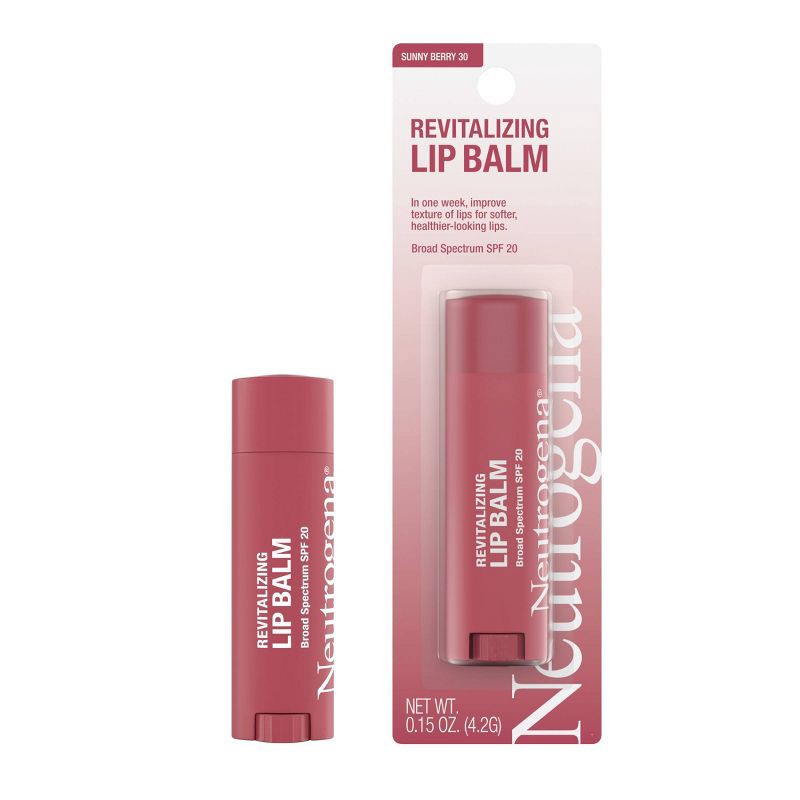 slide 3 of 6, Neutrogena Revitalizing and Moisturizing Tinted Lip Balm, SPF 20 - 30 Sunny Berry - 0.15oz, 0.15 oz