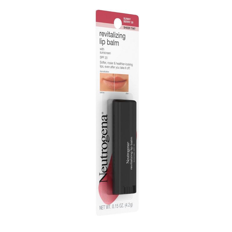 slide 4 of 7, Neutrogena Revitalizing and Moisturizing Tinted Lip Balm, SPF 20 - 30 Sunny Berry - 0.15oz, 0.15 oz