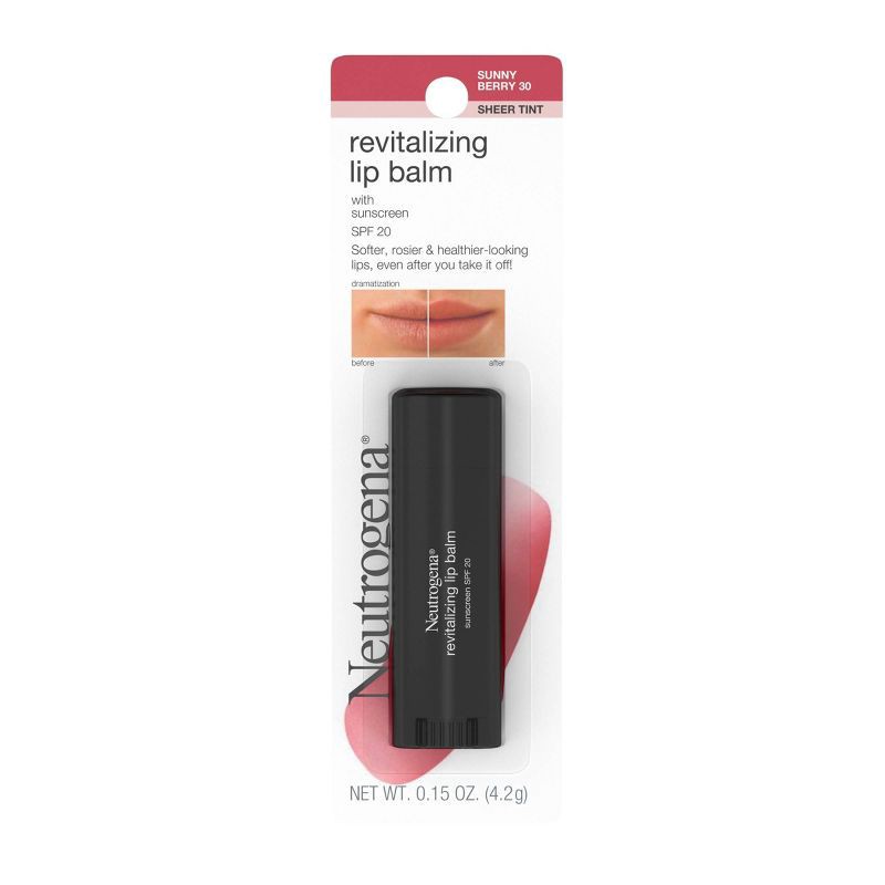 slide 1 of 7, Neutrogena Revitalizing and Moisturizing Tinted Lip Balm, SPF 20 - 30 Sunny Berry - 0.15oz, 0.15 oz