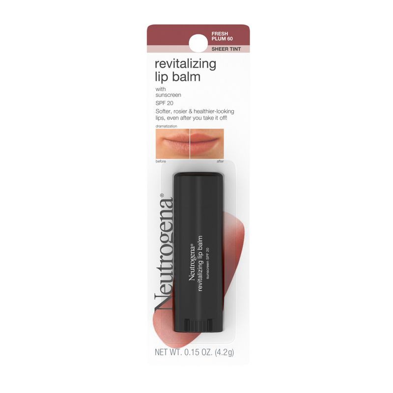 slide 1 of 6, Neutrogena Revitalizing and Moisturizing Tinted Lip Balm, SPF 20 - 60 Fresh Plum - 0.15oz, 0.15 oz