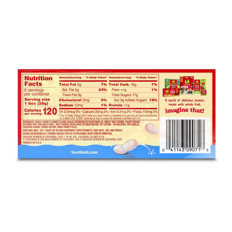slide 2 of 4, Sun-Maid Vanilla Yogurt Covered Raisins - 1oz/6ct, 1 oz, 6 ct