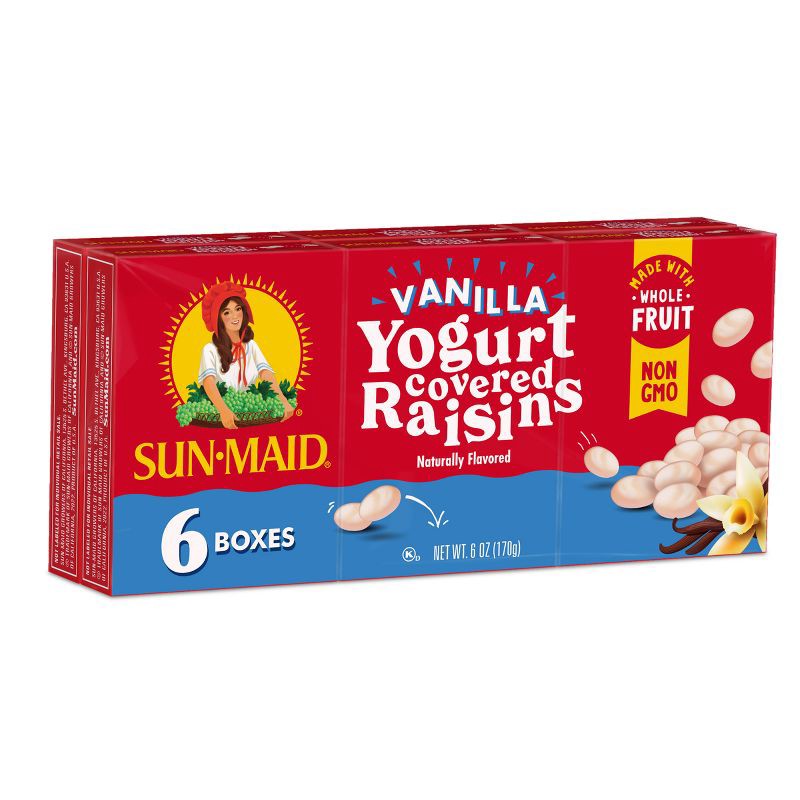 slide 8 of 11, Sun-Maid Vanilla Yogurt Covered Raisins - 1oz / 6ct, 1 oz, 6 ct