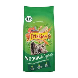 Friskies Cat Food Dry Indoor Delights Chicken Beef & Salmon - 3.15 Lb
