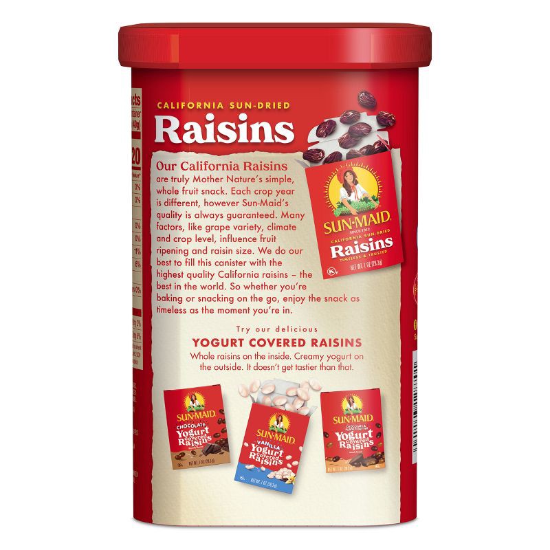slide 3 of 6, Sun-Maid California Sun-Dried Raisins Canister - 20oz, 20 oz