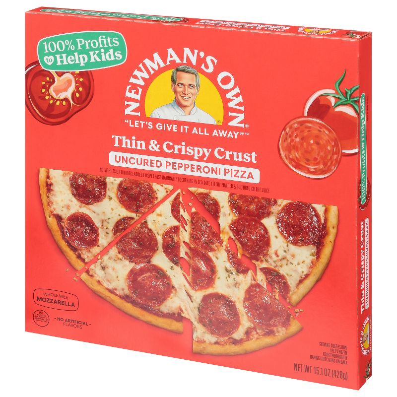 slide 6 of 8, Newman's Own All Natural Thin & Crispy Uncured Pepperoni Frozen Pizza - 15.1oz, 15.1 oz