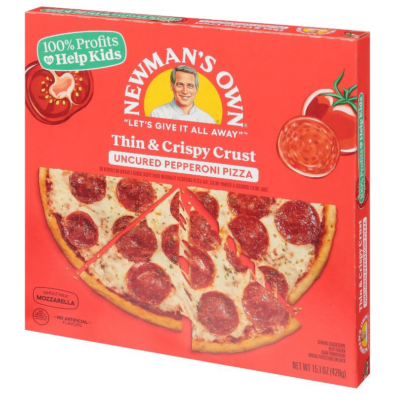 slide 4 of 6, Newman's Own All Natural Thin & Crispy Uncured Pepperoni Frozen Pizza - 15.1oz, 15.1 oz