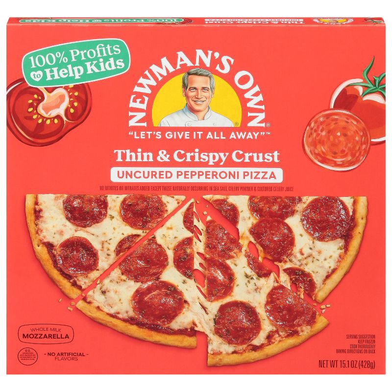 slide 1 of 8, Newman's Own All Natural Thin & Crispy Uncured Pepperoni Frozen Pizza - 15.1oz, 15.1 oz