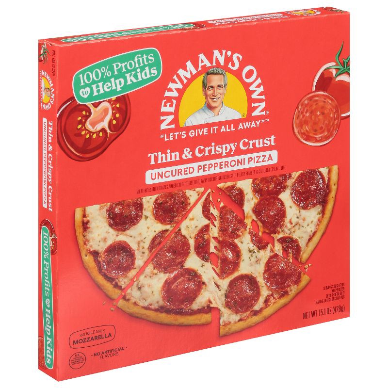 slide 5 of 8, Newman's Own All Natural Thin & Crispy Uncured Pepperoni Frozen Pizza - 15.1oz, 15.1 oz