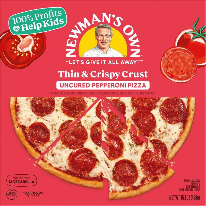 slide 1 of 6, Newman's Own All Natural Thin & Crispy Uncured Pepperoni Frozen Pizza - 15.1oz, 15.1 oz