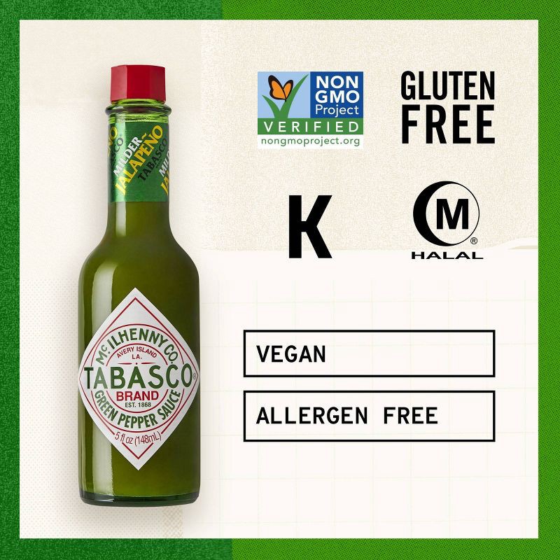 slide 5 of 8, TABASCO Green Pepper Jalapeno Sauce - 5oz, 5 oz