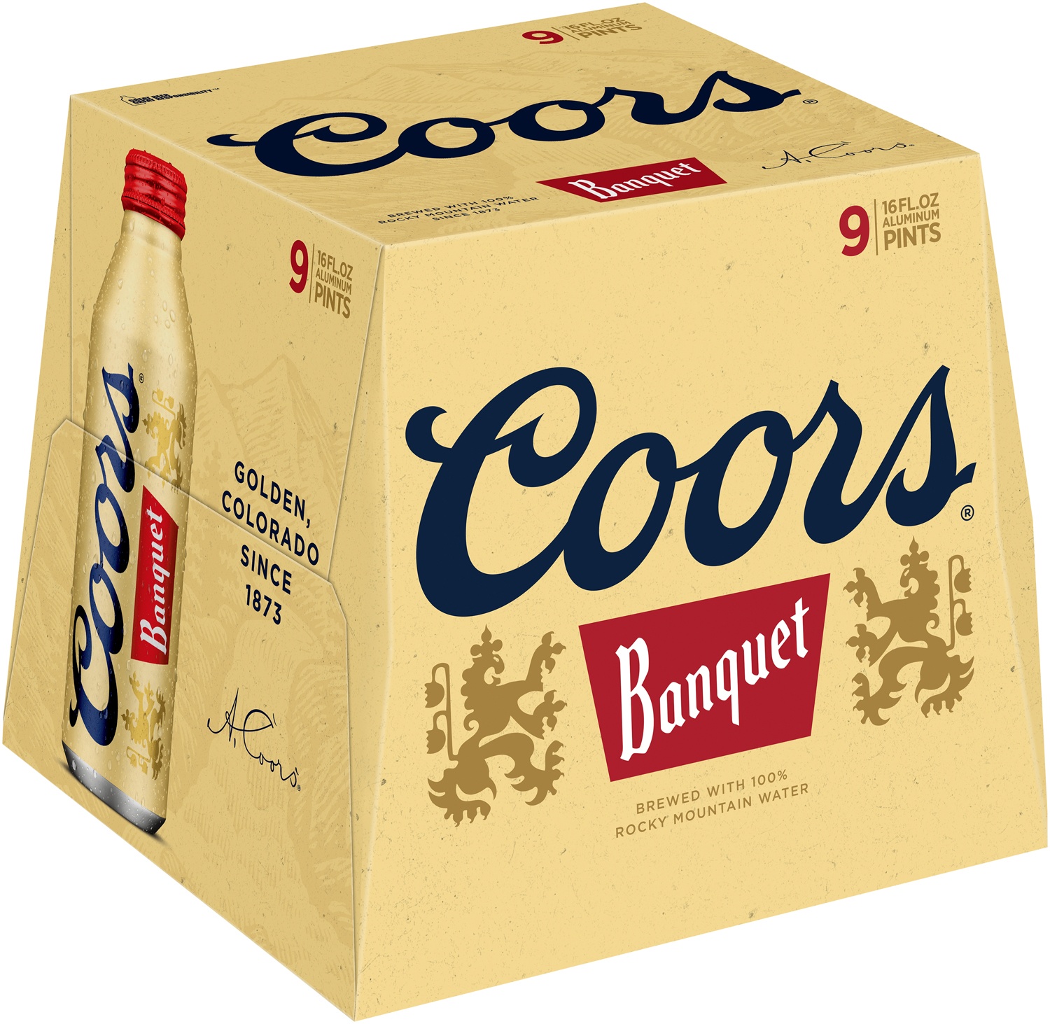 slide 5 of 6, Coors Banquet Lager Beer, 5% ABV, 9-pack, 16-oz beer bottles, 9 ct; 16 fl oz