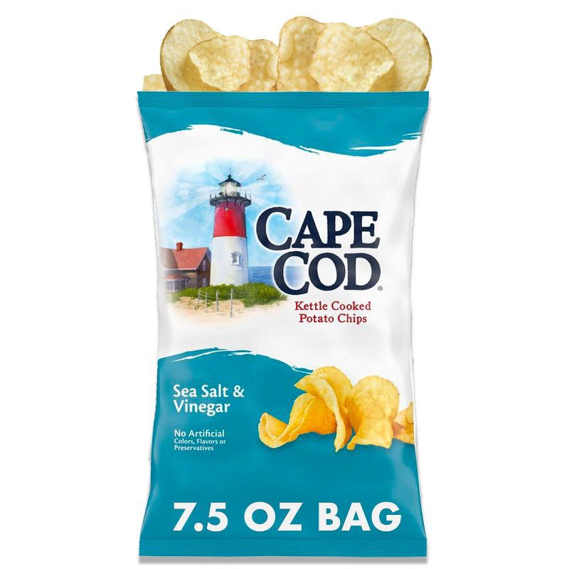 slide 1 of 8, Cape Cod Potato Chips Sea Salt and Vinegar Kettle Chips - 7.5oz, 7.5 oz