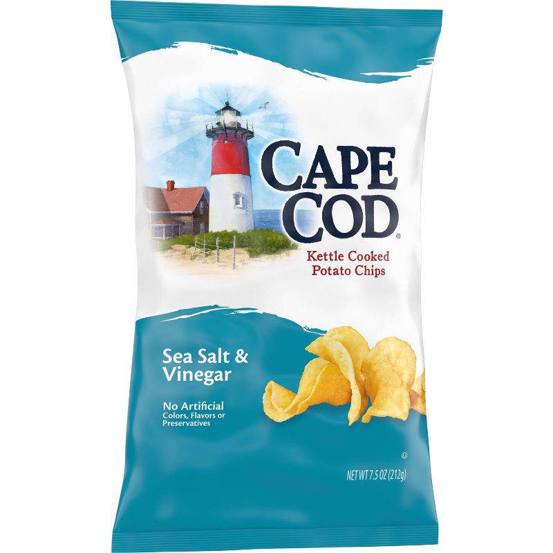 slide 7 of 8, Cape Cod Potato Chips Sea Salt and Vinegar Kettle Chips - 7.5oz, 7.5 oz