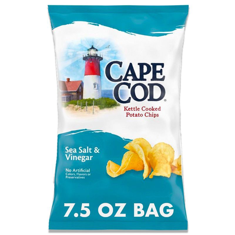 slide 1 of 8, Cape Cod Potato Chips Sea Salt and Vinegar Kettle Chips - 7.5oz, 7.5 oz