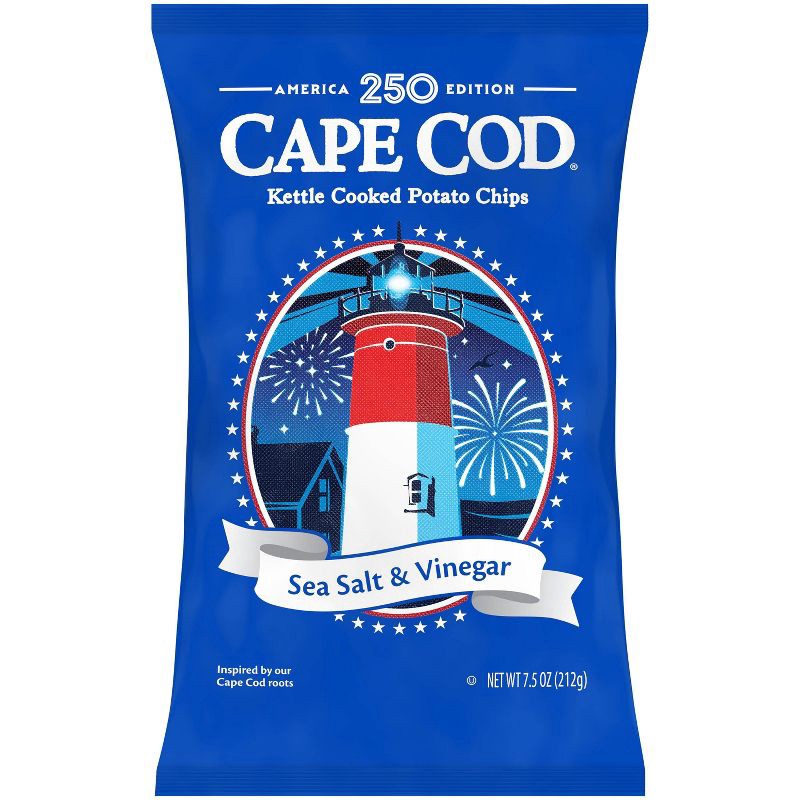 slide 1 of 8, Cape Cod Potato Chips Sea Salt and Vinegar Kettle Chips - 7.5oz, 7.5 oz