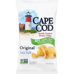Cape Cod Potato Chips Less Fat Original Kettle Chips - 8oz