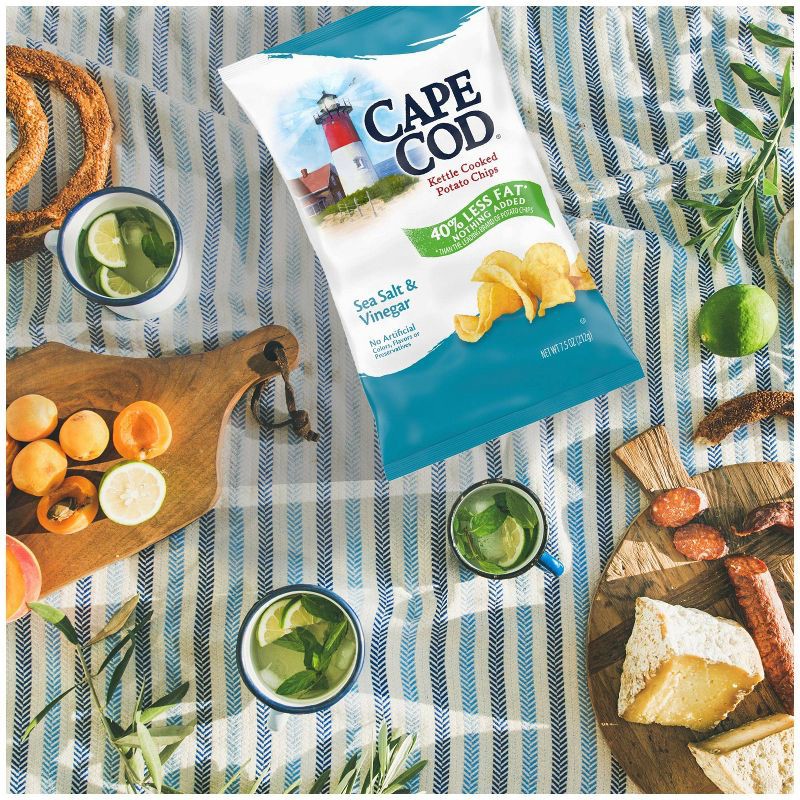 slide 2 of 8, Cape Cod Potato Chips Less Fat Sea Salt & Vinegar Kettle Chips - 7.5oz, 7.5 oz