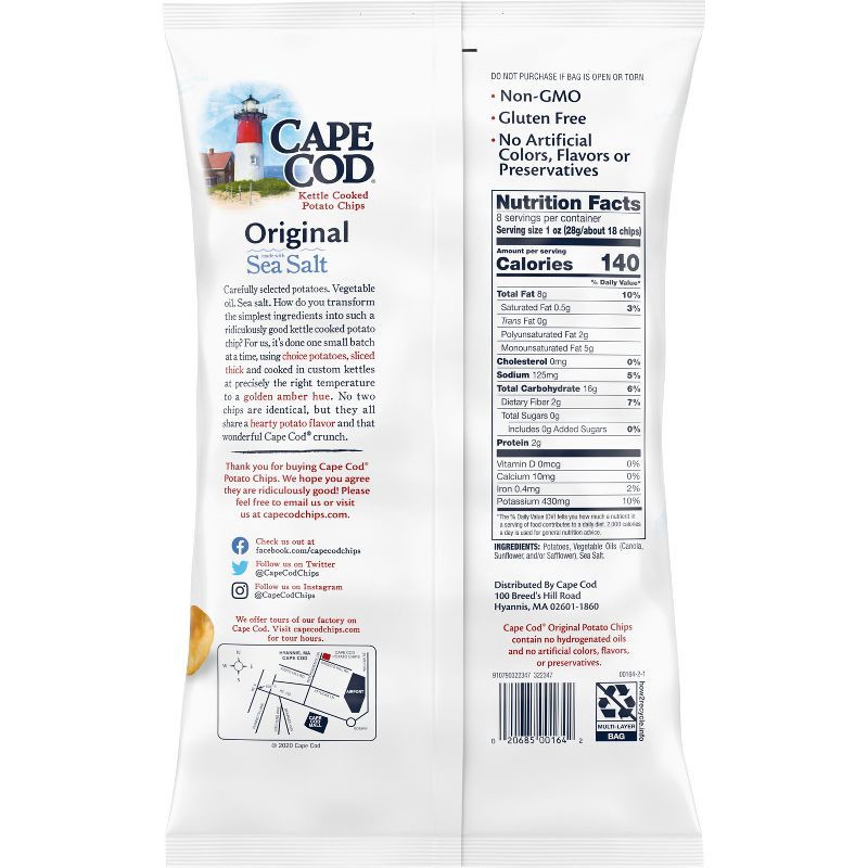 slide 7 of 10, Cape Cod Potato Chips Original Kettle Cooked Chips - 8oz, 8 oz