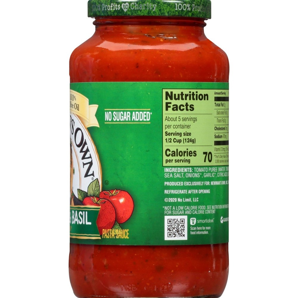 slide 3 of 6, Newman's Own Tomato Basil Pasta Sauce - 24oz, 24 oz