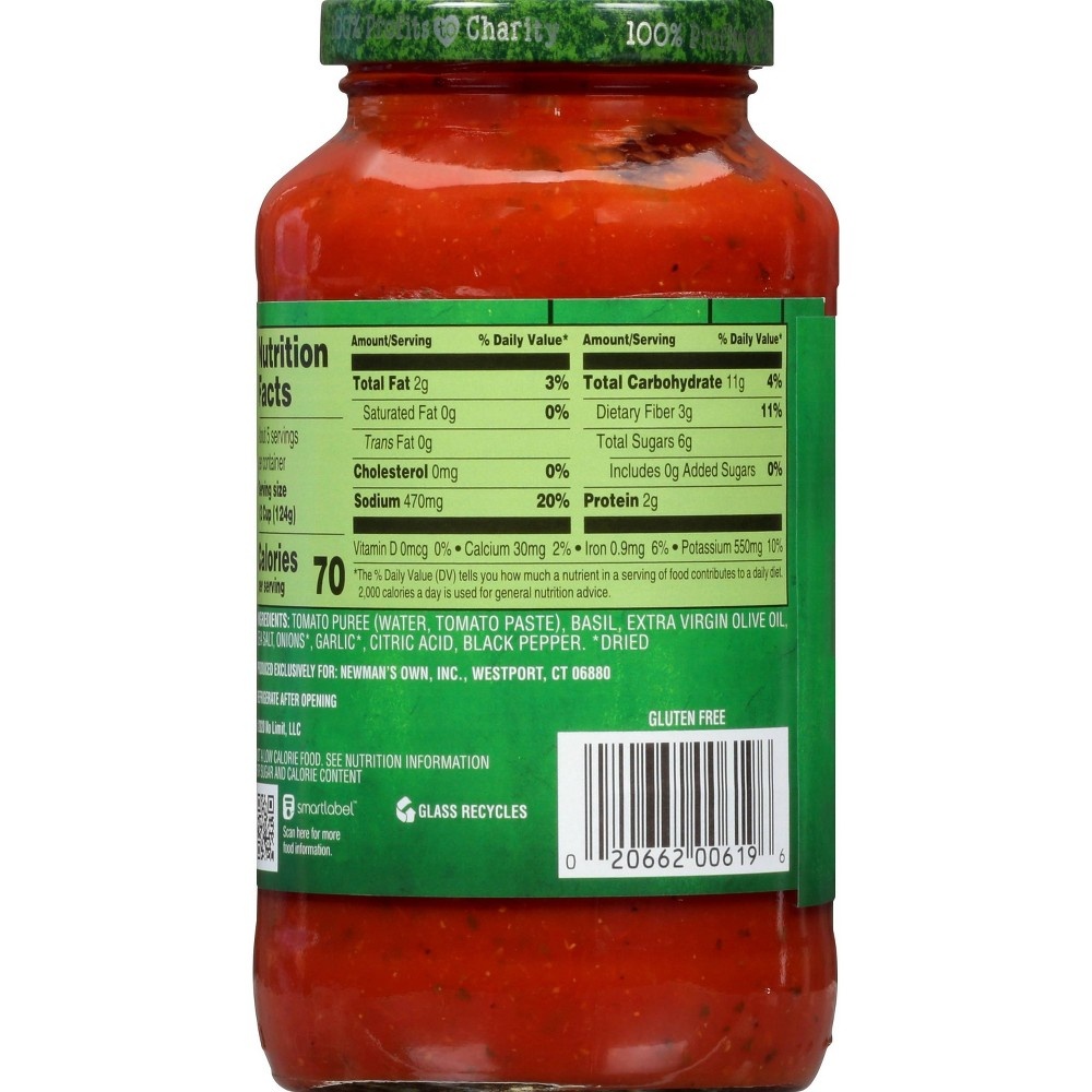 slide 6 of 6, Newman's Own Tomato Basil Pasta Sauce - 24oz, 24 oz