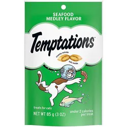 Temptations Classic Seafood Medley Flavor Crunchy And Soft Adult Cat Treats - 3 Oz