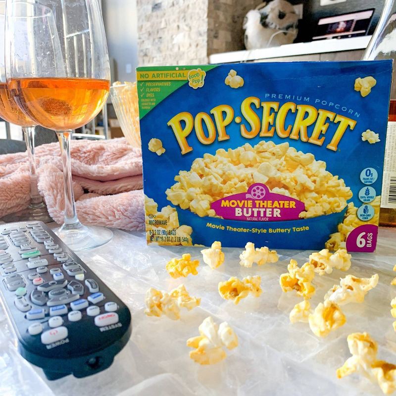 slide 8 of 9, Pop Secret Microwave Popcorn Movie Theater Butter Flavor - 19.2oz/6ct, 19.2 oz, 6 ct