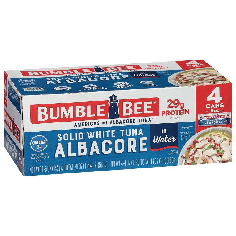 slide 3 of 9, Bumble Bee Solid White Albacore Tuna in Water - 5oz/4ct, 4 ct; 5 oz