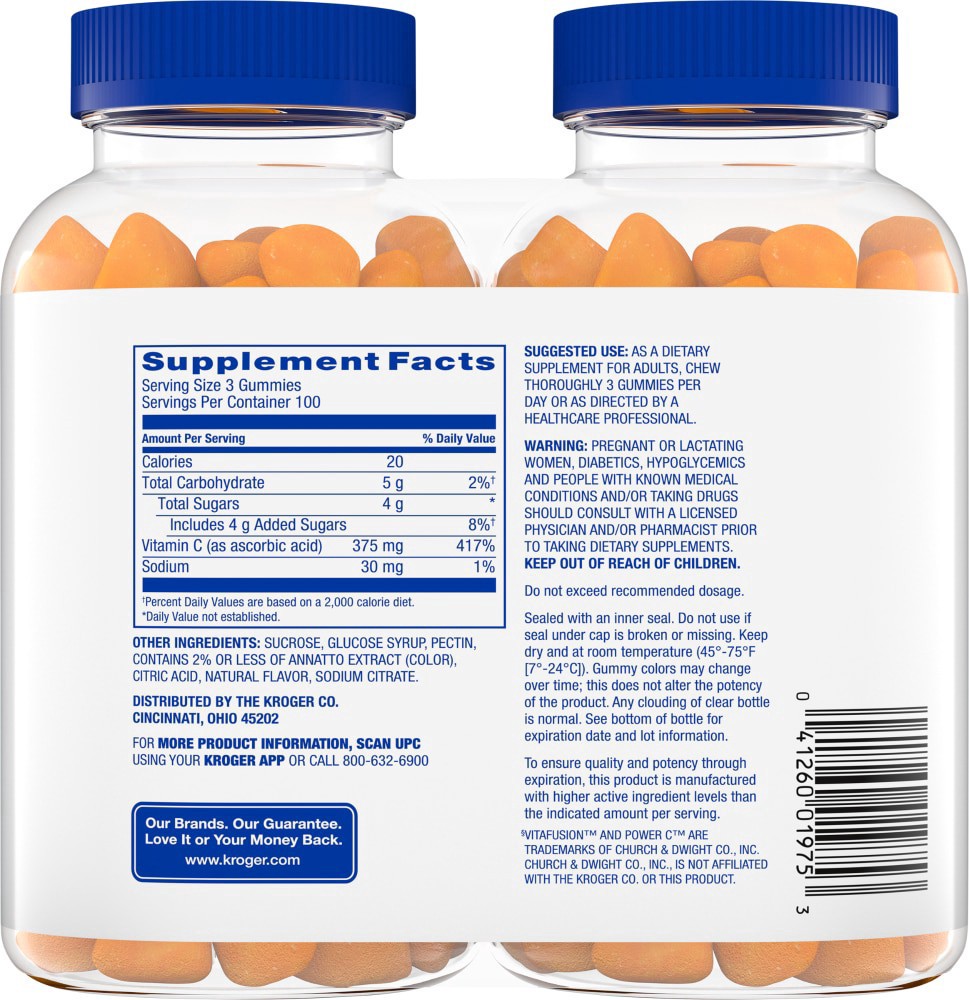 slide 2 of 2, Kroger Vitamin C Gummy Twin Pack, 300 ct