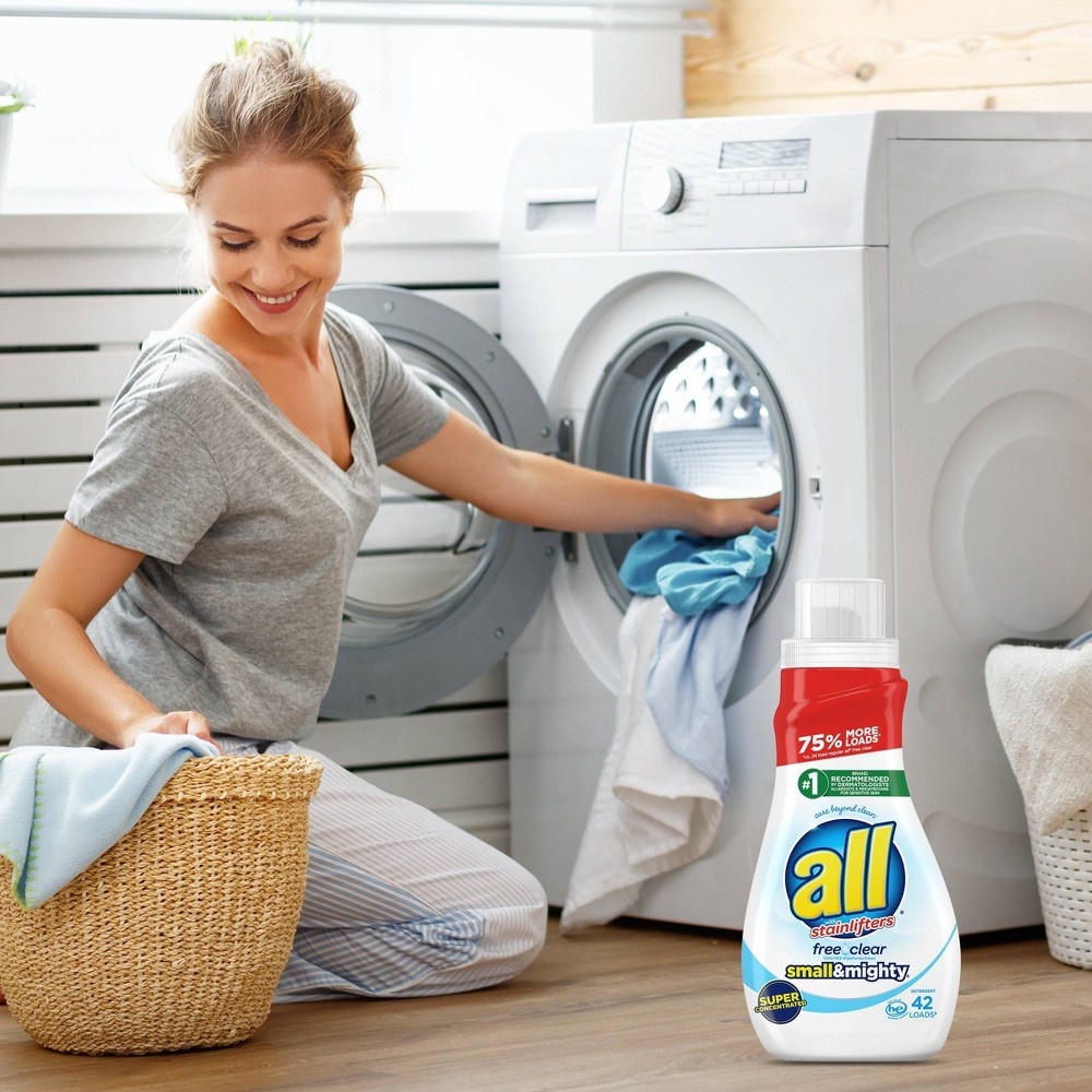 slide 6 of 6, All Small & Mighty Free Clear Concentrated Liquid Laundry Detergent 53 Loads, 40 fl oz