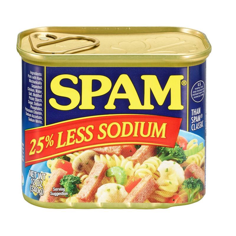 slide 1 of 7, SPAM Less Sodium Lunch Meat - 12oz, 12 oz