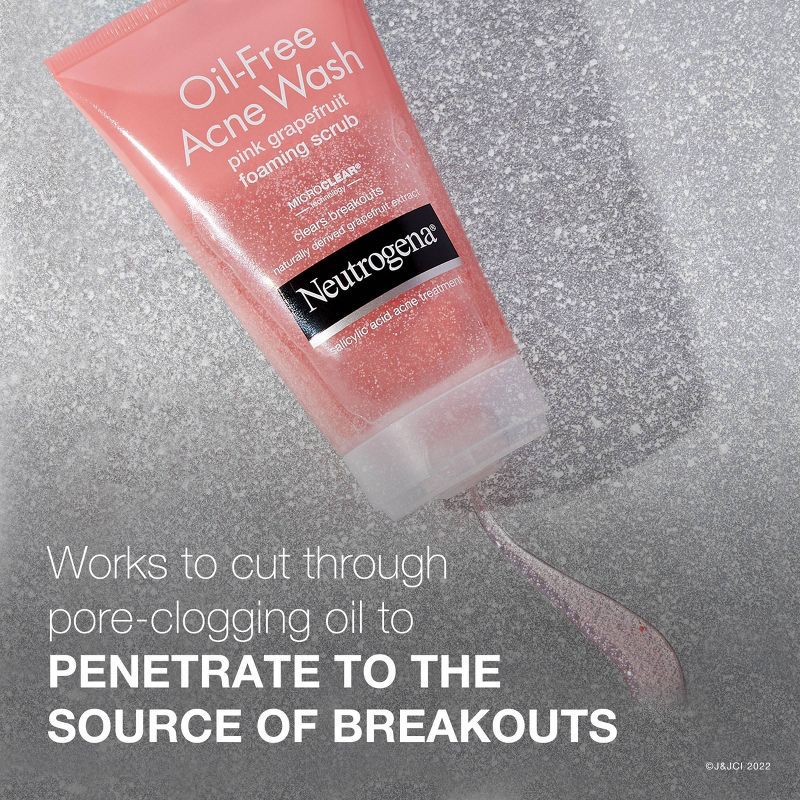 slide 4 of 8, Neutrogena Oil Free Pink Grapefruit Acne Face Wash with Vitamin C for Breakouts - 6.7 fl oz, 6.7 fl oz