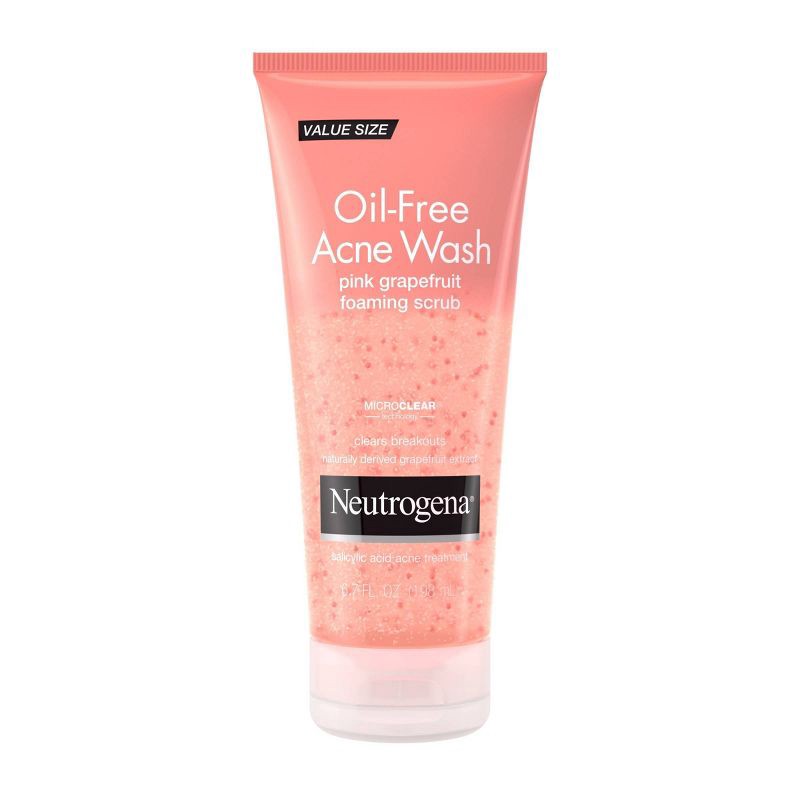 slide 1 of 8, Neutrogena Oil Free Pink Grapefruit Acne Face Wash with Vitamin C for Breakouts - 6.7 fl oz, 6.7 fl oz