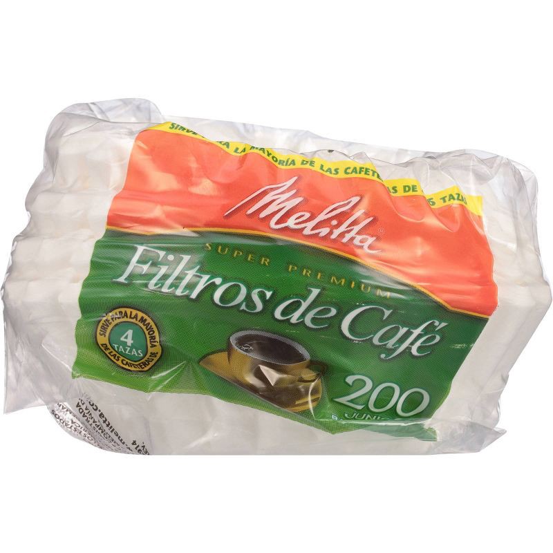 slide 3 of 7, Melitta 4-6cup White Coffee Filters 200ct: Small Basket Filters, 5 Cup Size, Disposable Paper, Brown Color, 200 Pack, 200 ct, 200 ct