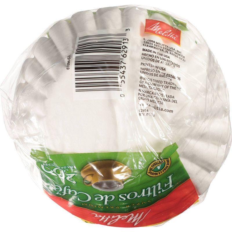 slide 5 of 7, Melitta 4-6cup White Coffee Filters 200ct: Small Basket Filters, 5 Cup Size, Disposable Paper, Brown Color, 200 Pack, 200 ct, 200 ct