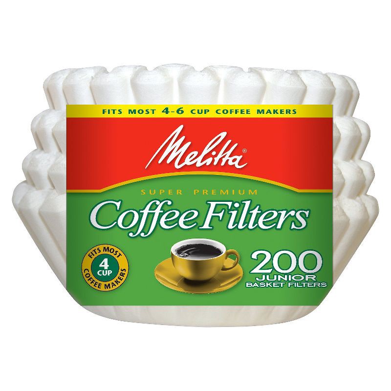 slide 1 of 1, Melitta 4-6cup White Coffee Filters 200ct, 200 ct