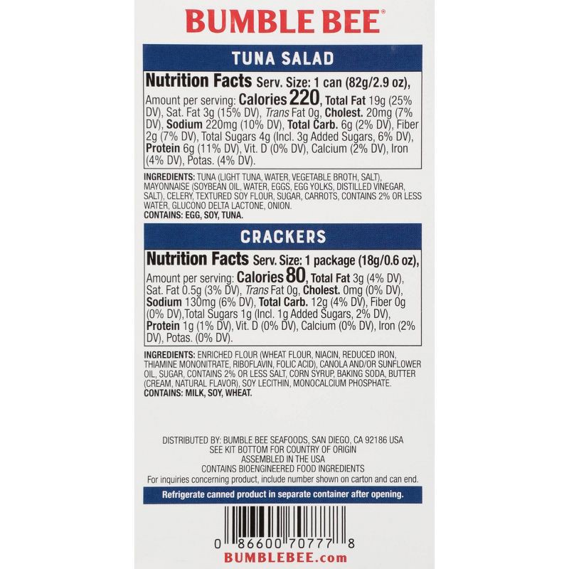 slide 2 of 10, Bumble Bee Tuna Salad with Crackers Snack Kit - 3.5oz, 3.5 oz