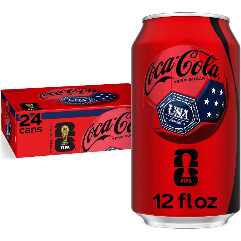 slide 1 of 11, Coca-Cola Zero Sugar Soda - 24pk/12 fl oz Cans, 24 ct; 12 fl oz