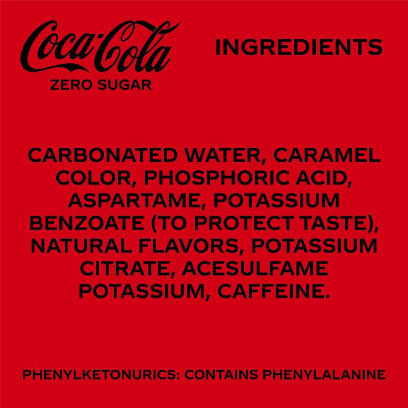 slide 8 of 8, Coca-Cola Zero Sugar Soda - 24pk/12 fl oz Cans, 24 ct; 12 fl oz