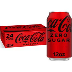 Coca-Cola Zero Sugar Soda - 24pk/12 fl oz Cans: Low Sodium, Zero Calories