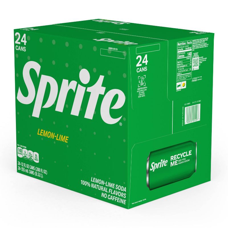 slide 7 of 7, Sprite Soda - 24pk/12 fl oz Cans, 24 ct; 12 fl oz