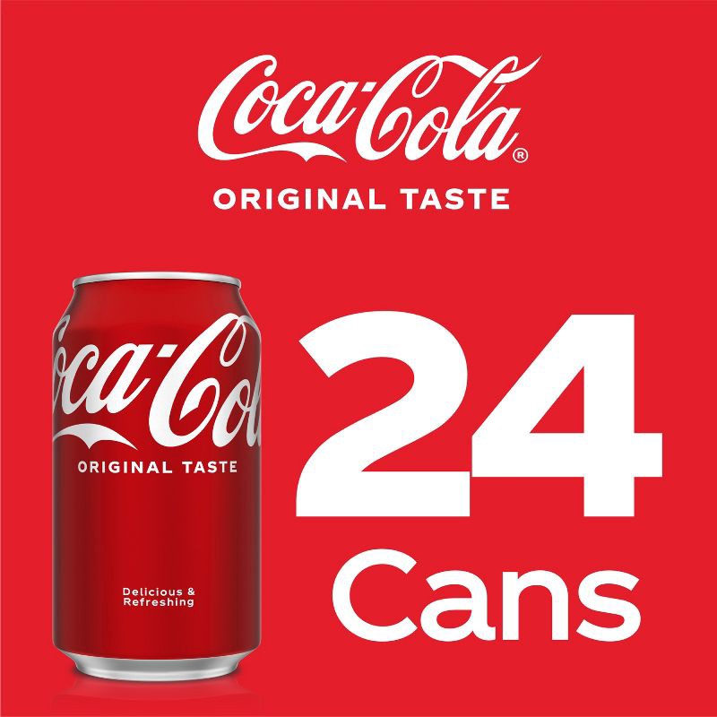 slide 4 of 8, Coca-Cola Soda - 24pk/12 fl oz Cans, 24 ct; 12 fl oz